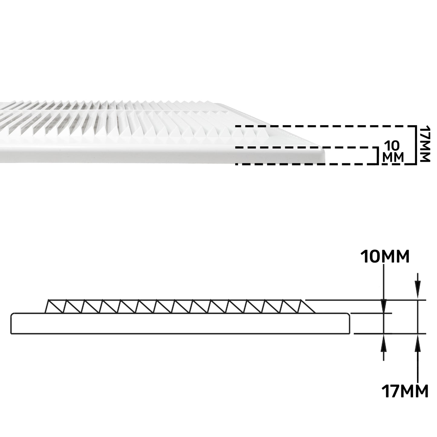 White Louvre Vent with Fly Screen, 250mm x 250mm