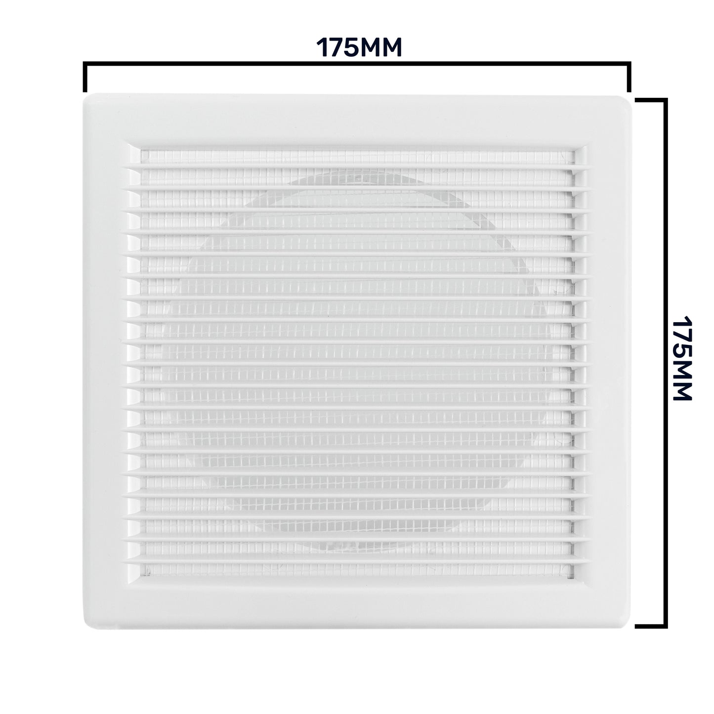 Luxury White Duo Smart Louvre Vent with Fly Mesh, 100mm x 100mm