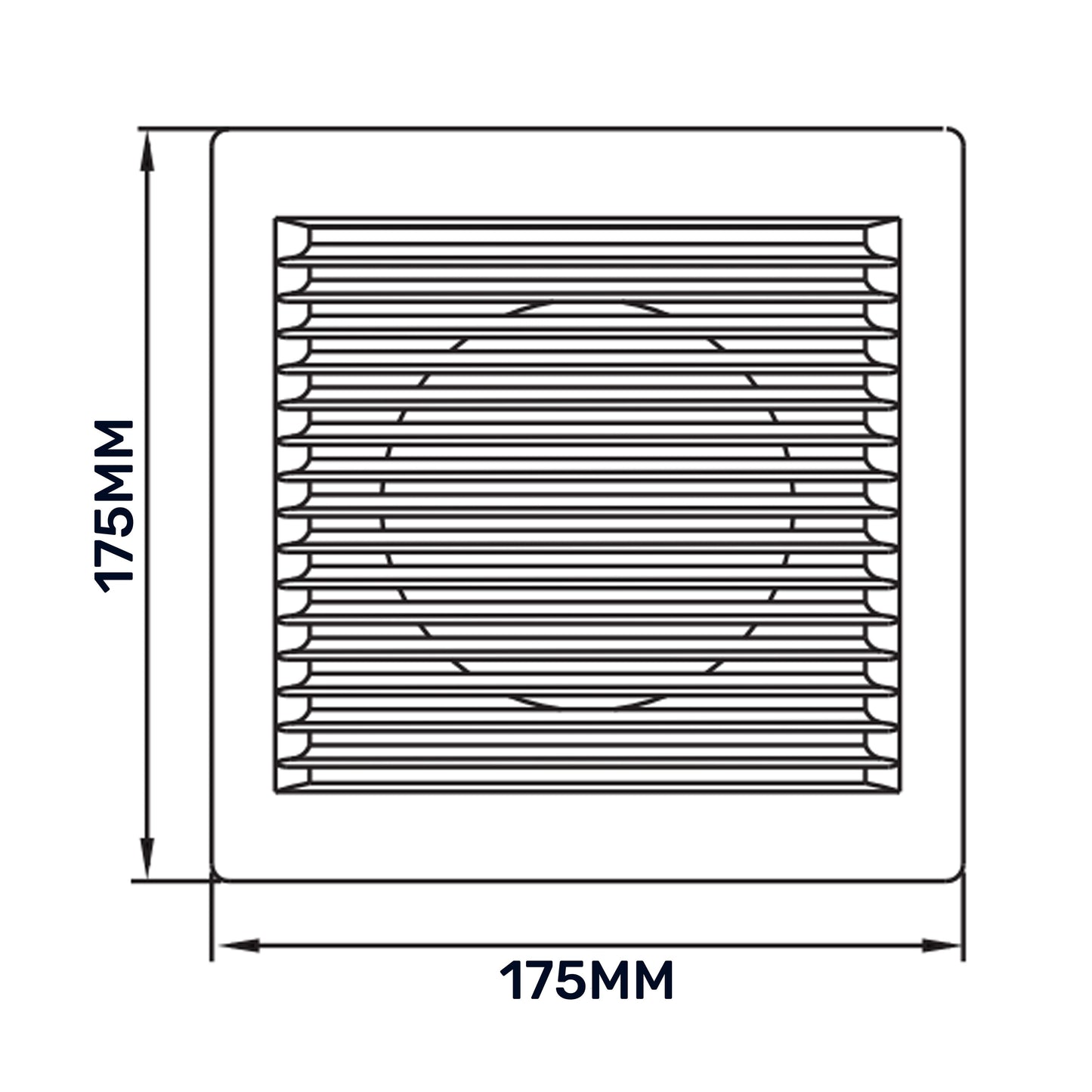 Luxury White Duo Smart Louvre Vent with Fly Mesh, 125mm x 125mm