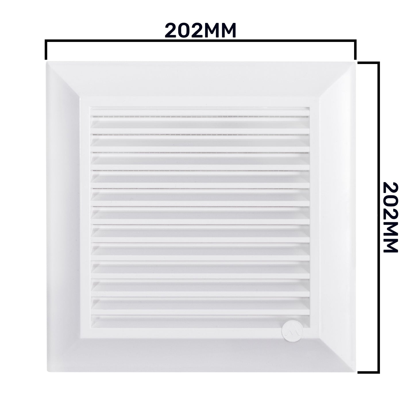 White Duo Smart Louvre Vent with Fly Mesh, 165mm x 165mm
