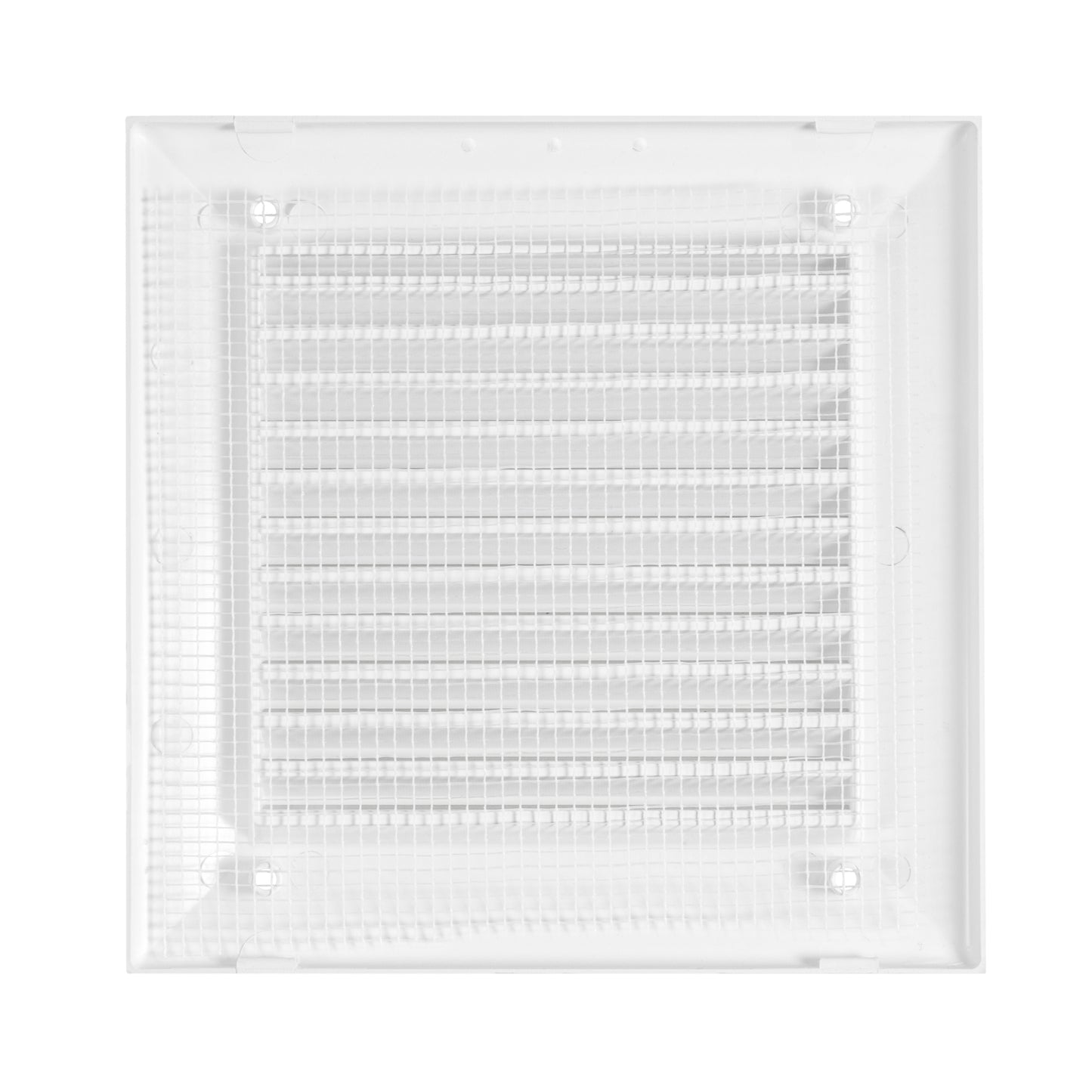 White Duo Smart Louvre Vent with Fly Mesh, 125mm x 125mm