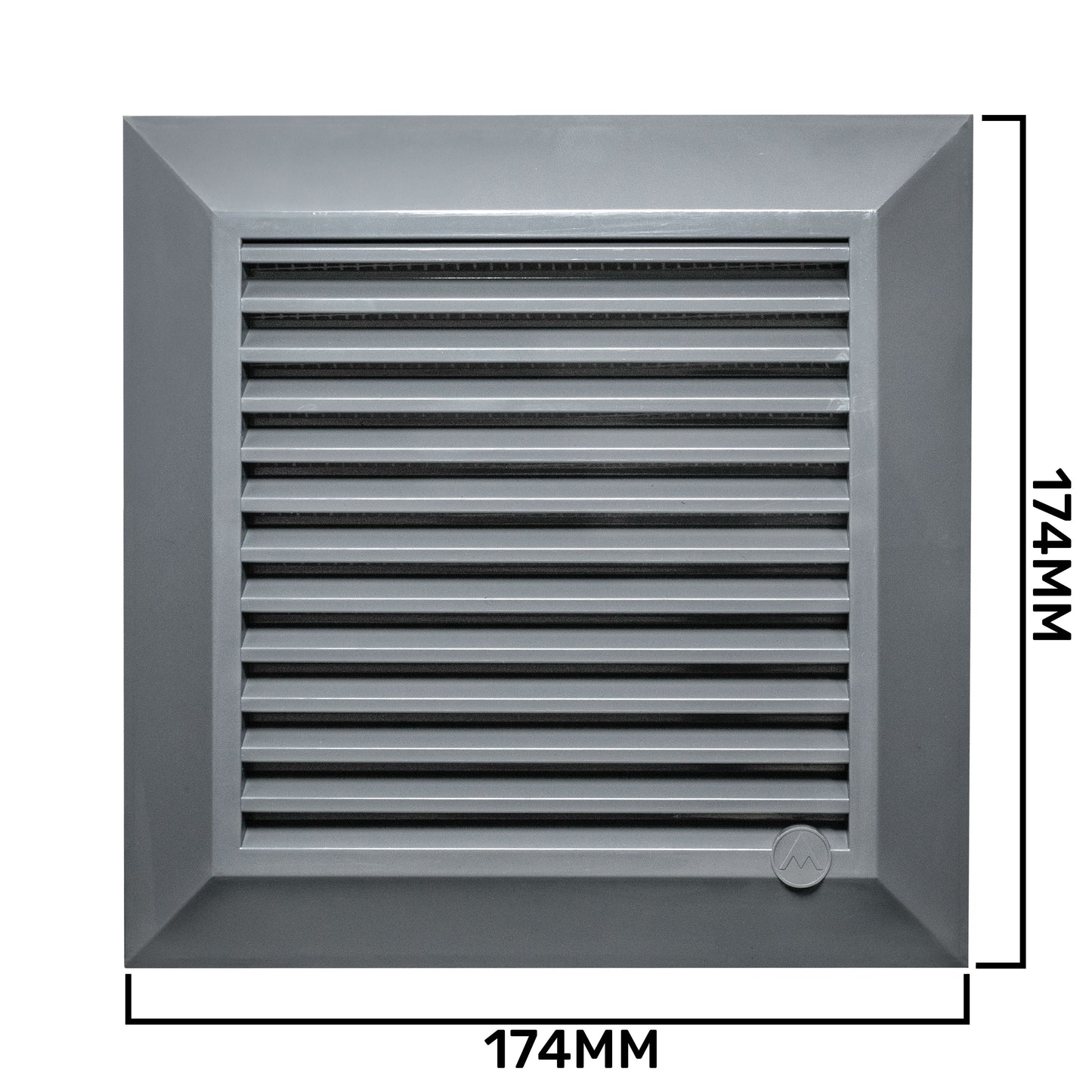 Grey Duo Smart Louvre Vent with Fly Mesh, 135mm x 135mm