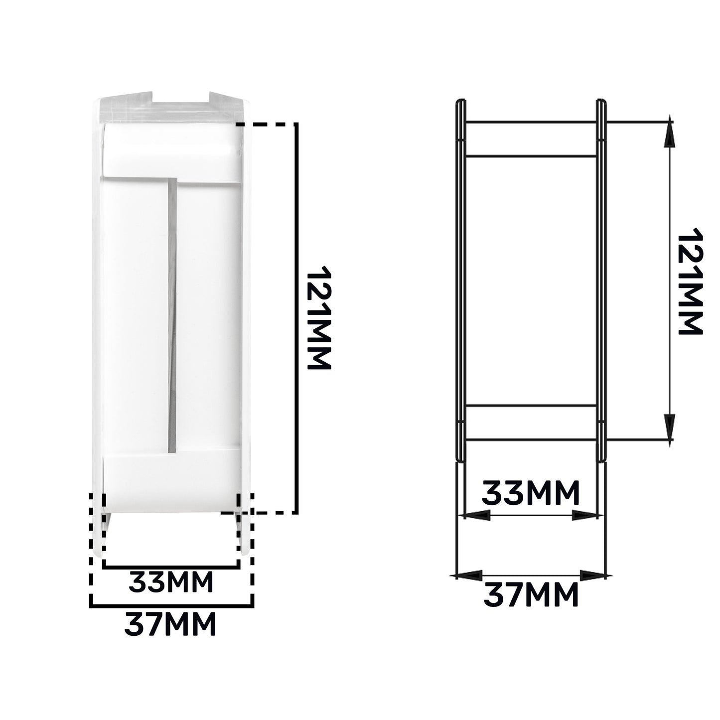 White Rectangle Louvre Door Vent, 90mm x 445mm