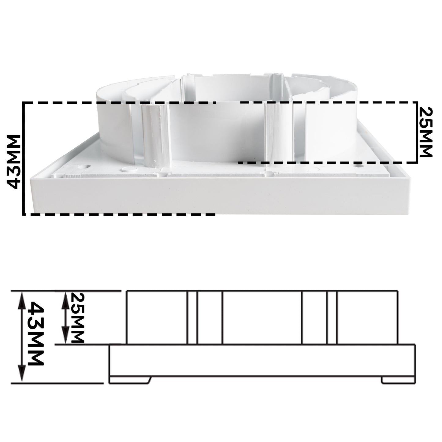 White External Louvre Vent with Fly Screen, 100mm x 125mm