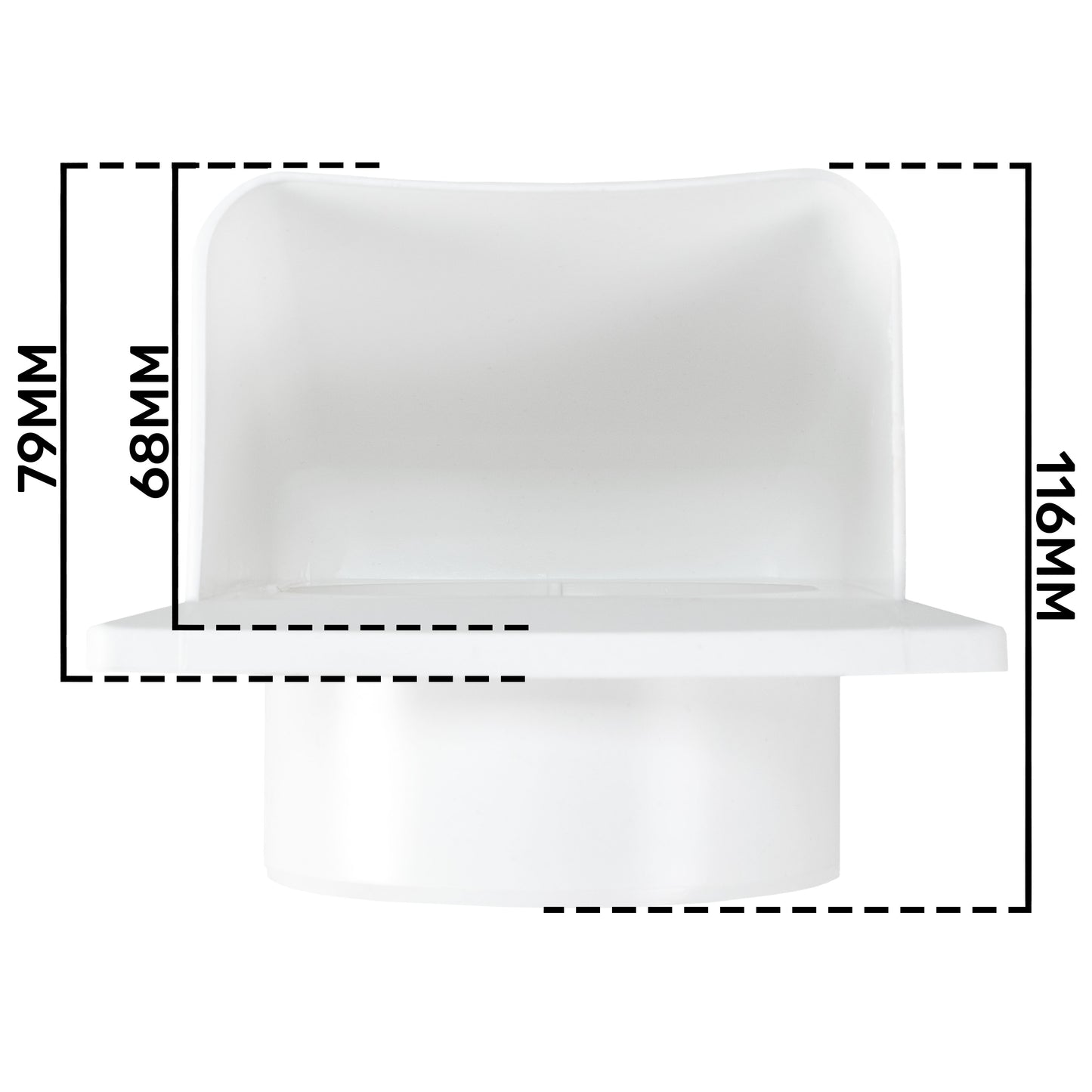 External Air Vent 100mm Hooded Duct Cover Gravity Flap Cowl Grille