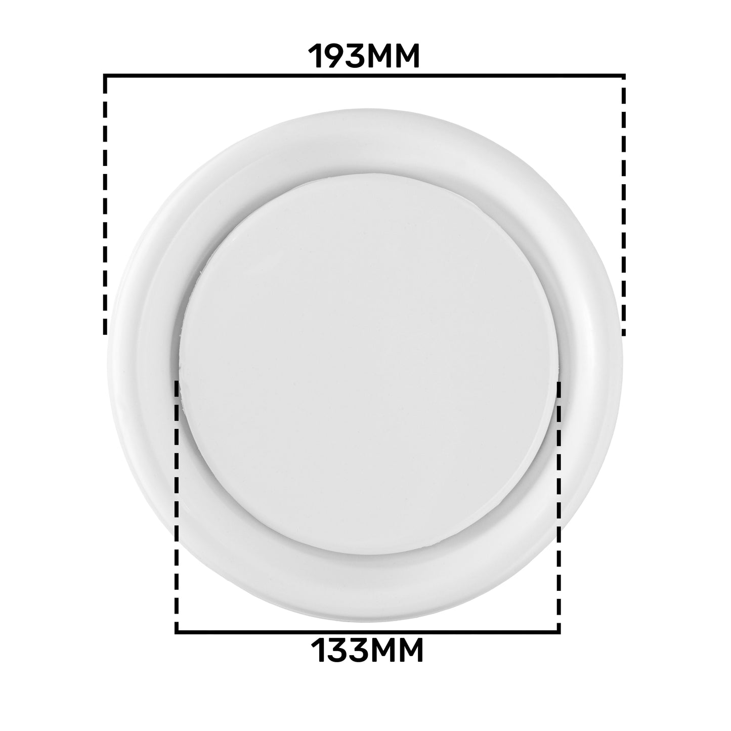 White Anemostat Intake Ceiling Valve, 150mm