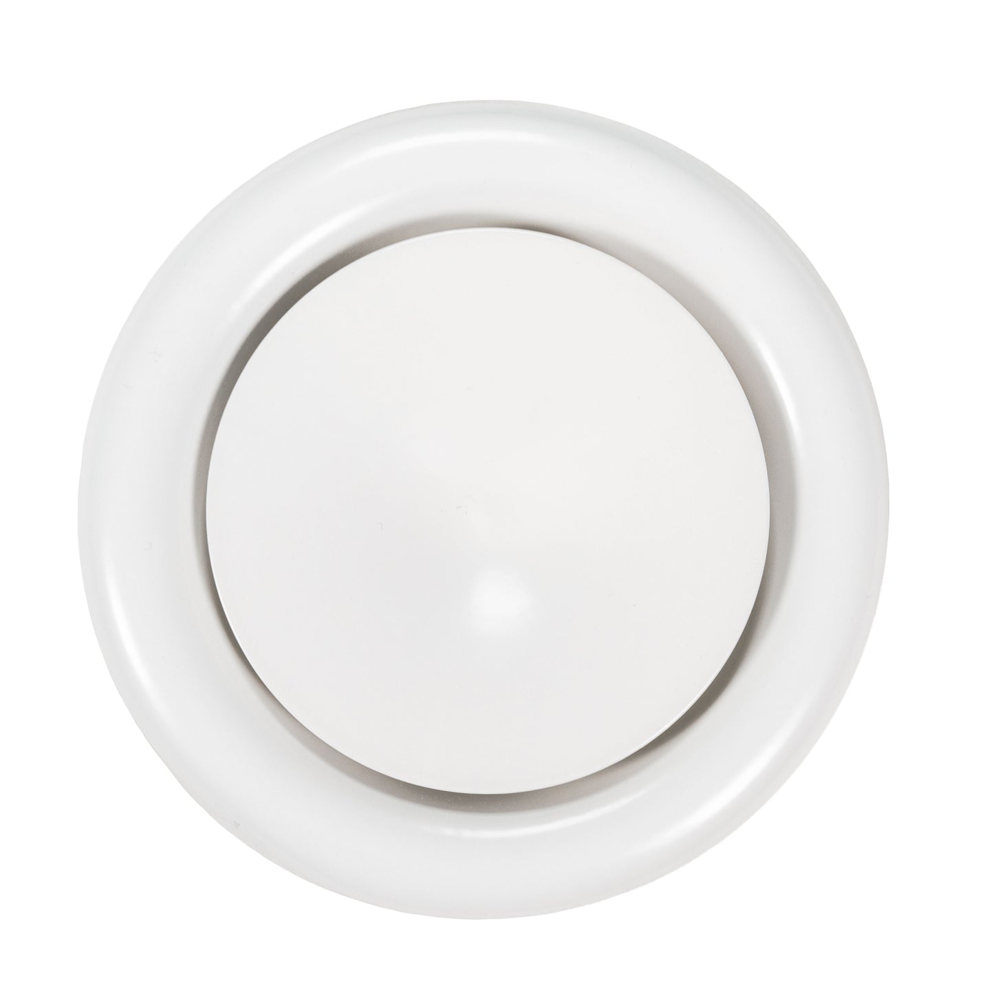 White Metal Anemostat Intake Ceiling Valve, 125mm