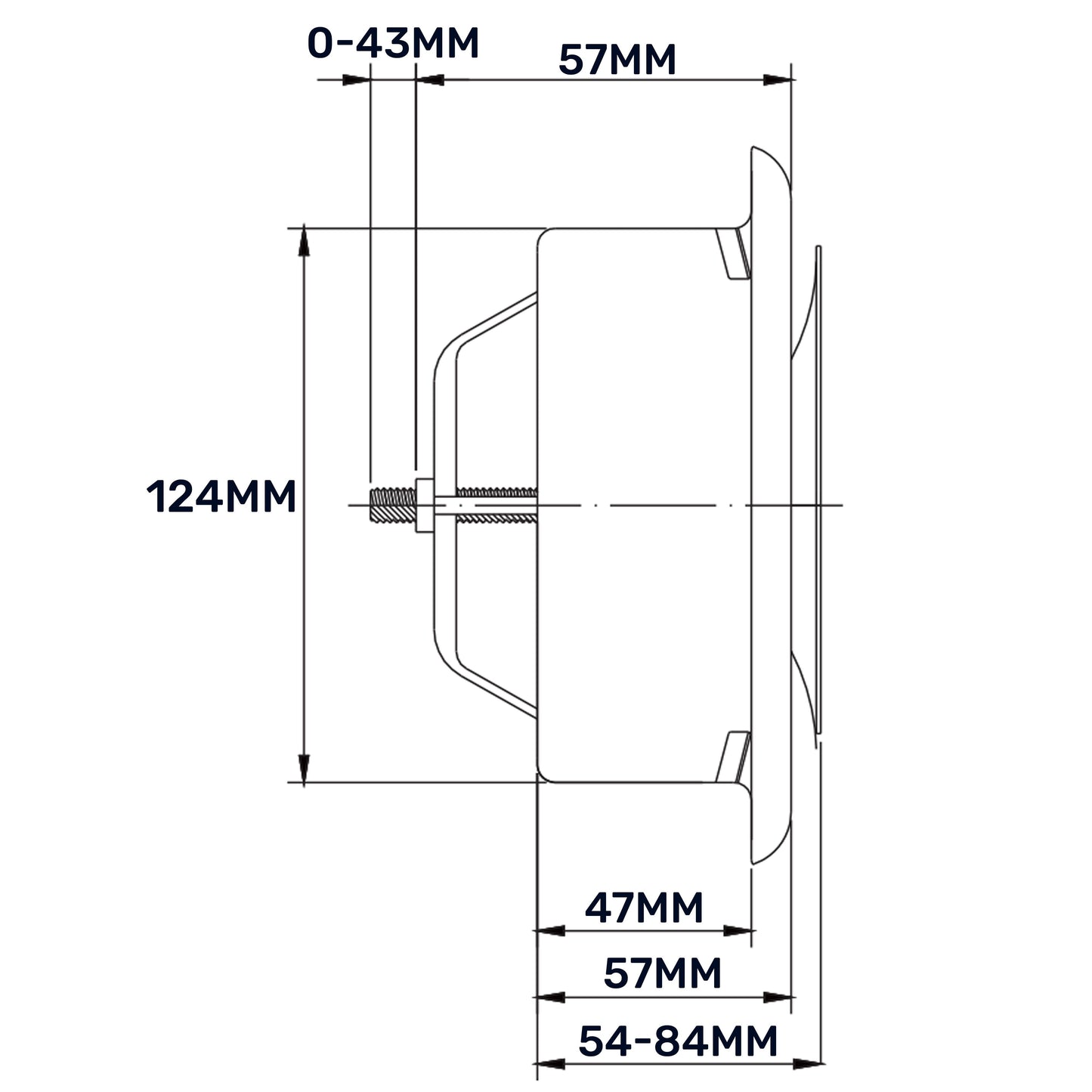 White Metal Anemostat Intake Ceiling Valve, 125mm