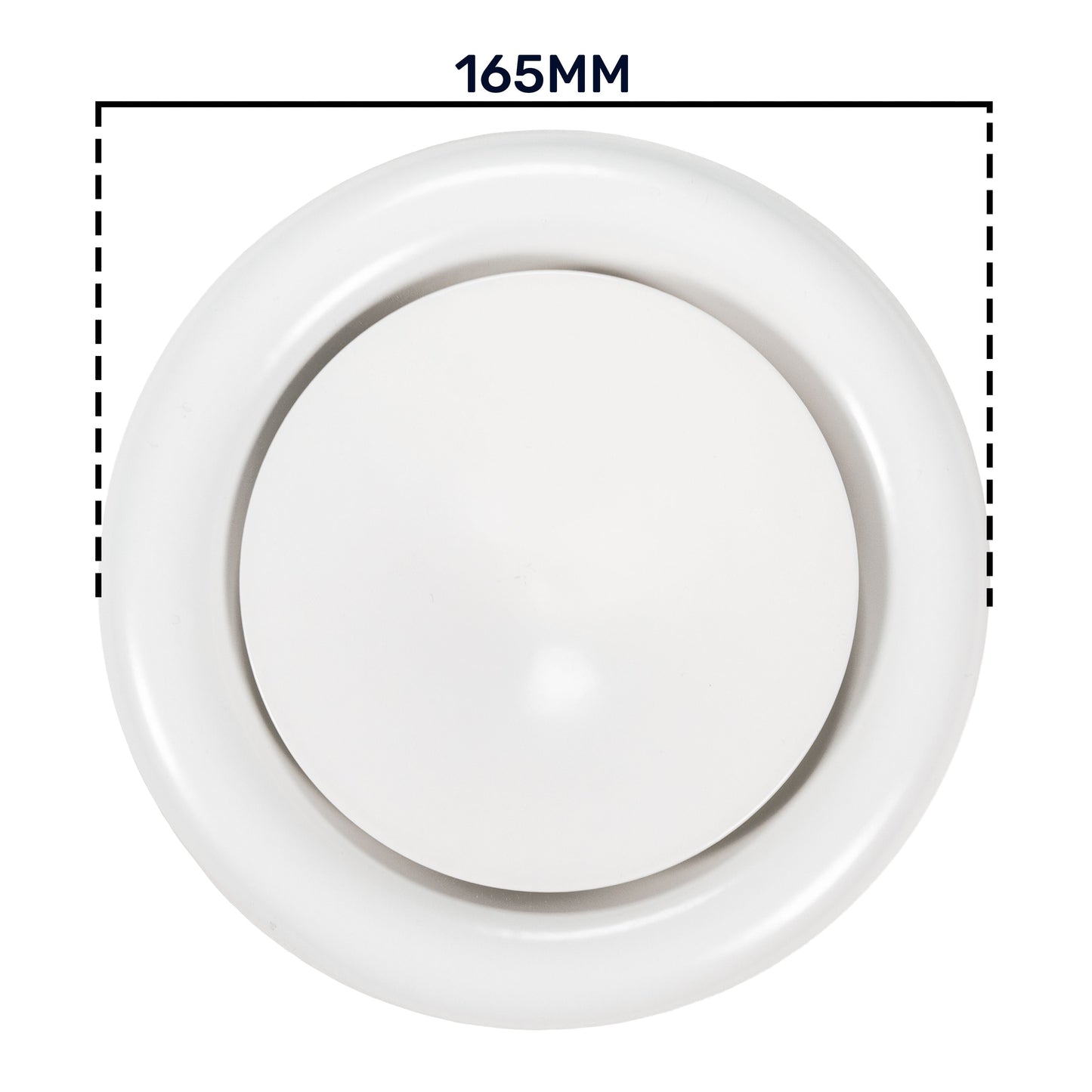 White Metal Anemostat Intake Ceiling Valve, 125mm