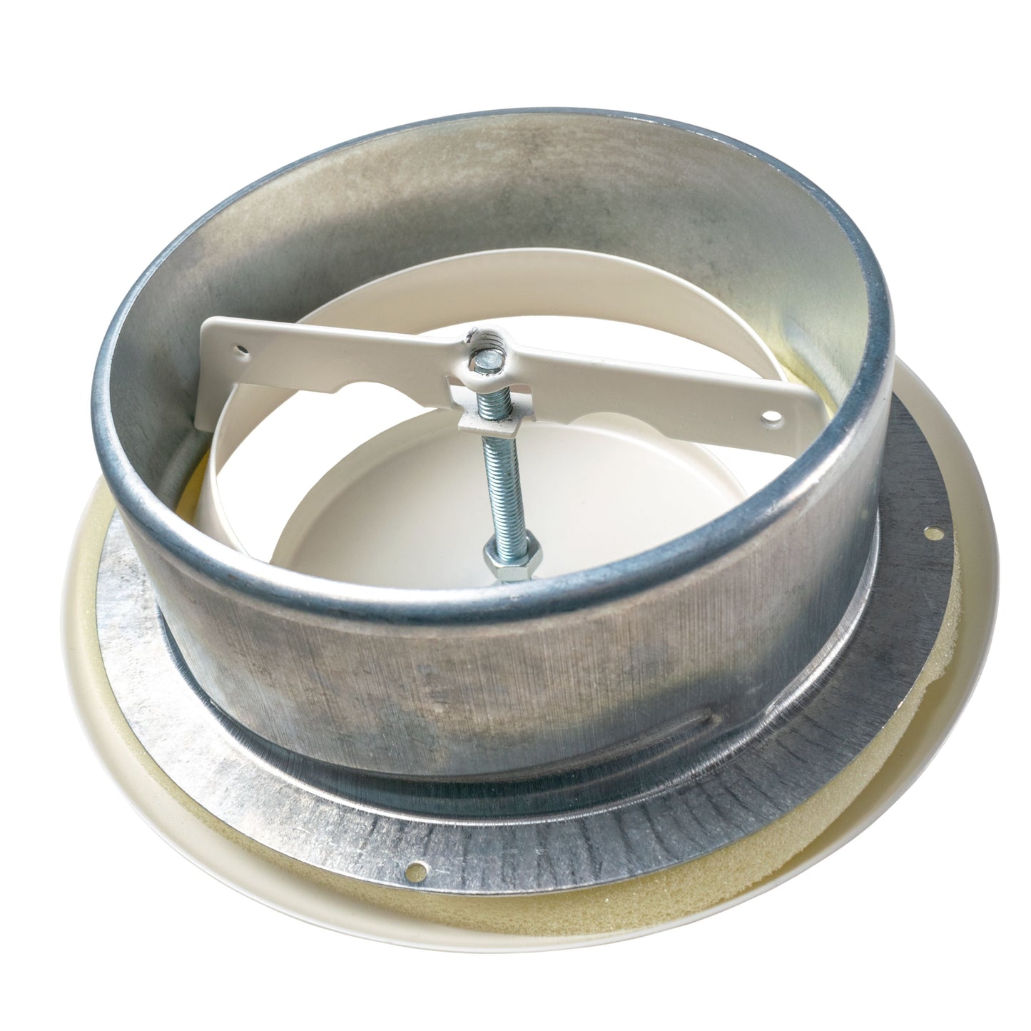 White Metal Anemostat Intake Ceiling Valve, 125mm
