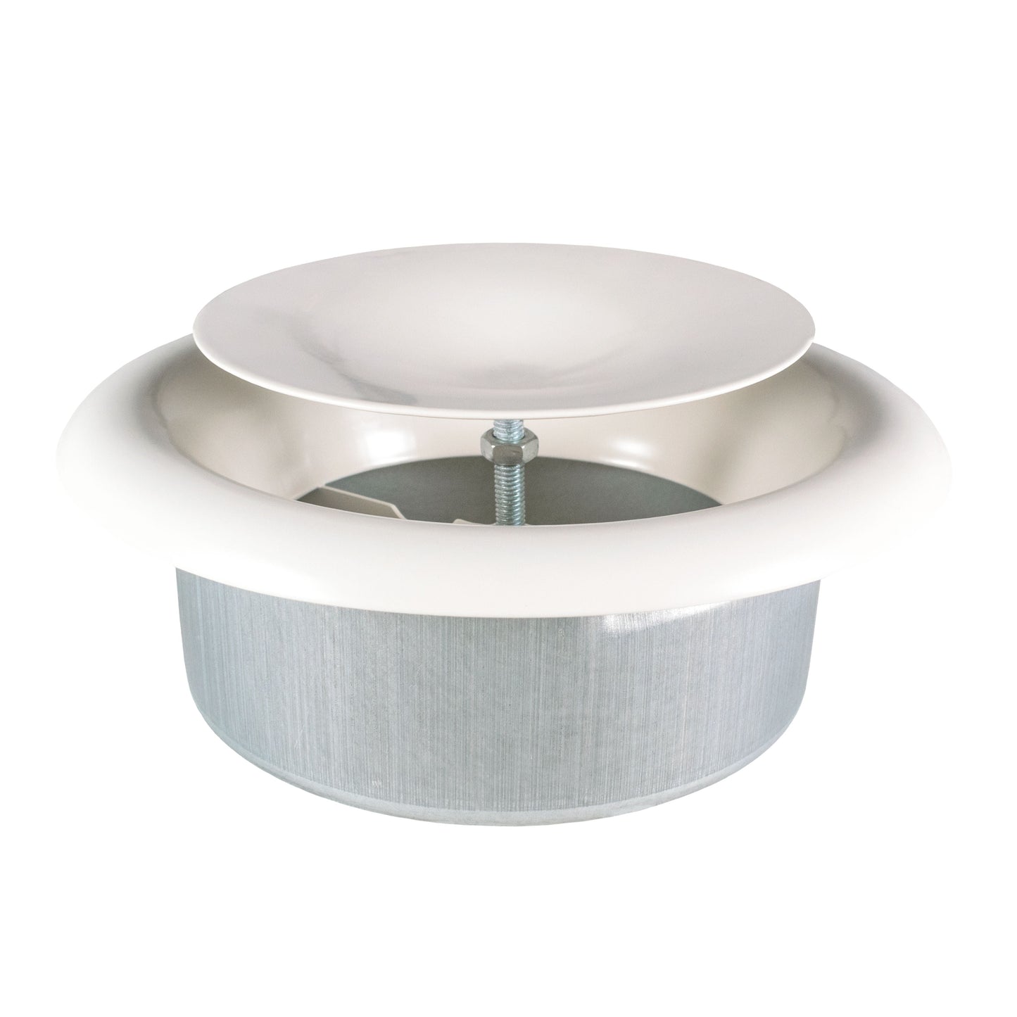 White Metal Anemostat Intake Ceiling Valve, 125mm