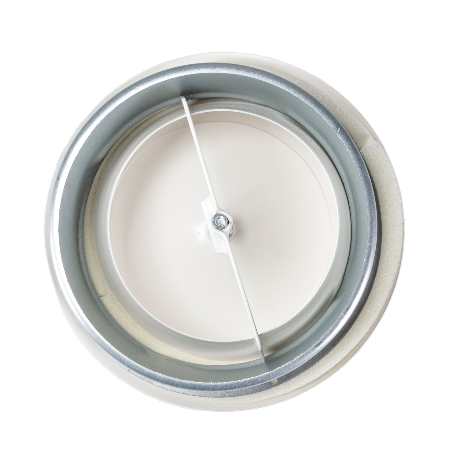 White Metal Anemostat Intake Ceiling Valve, 125mm