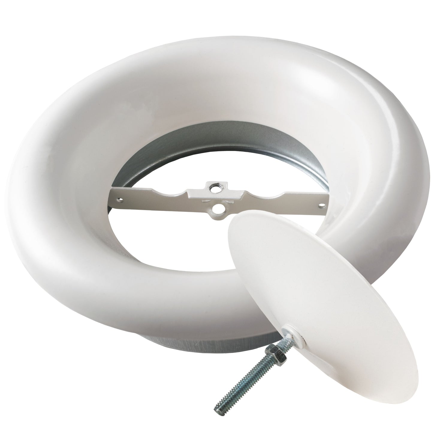 White Metal Anemostat Intake Ceiling Valve, 125mm