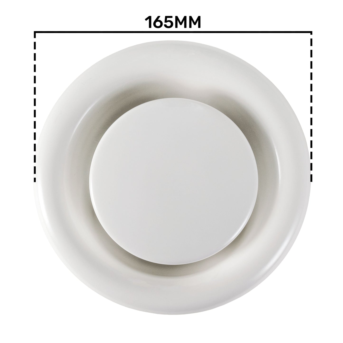 White Metal Anemostat Exhaust Ceiling Valve, 125mm
