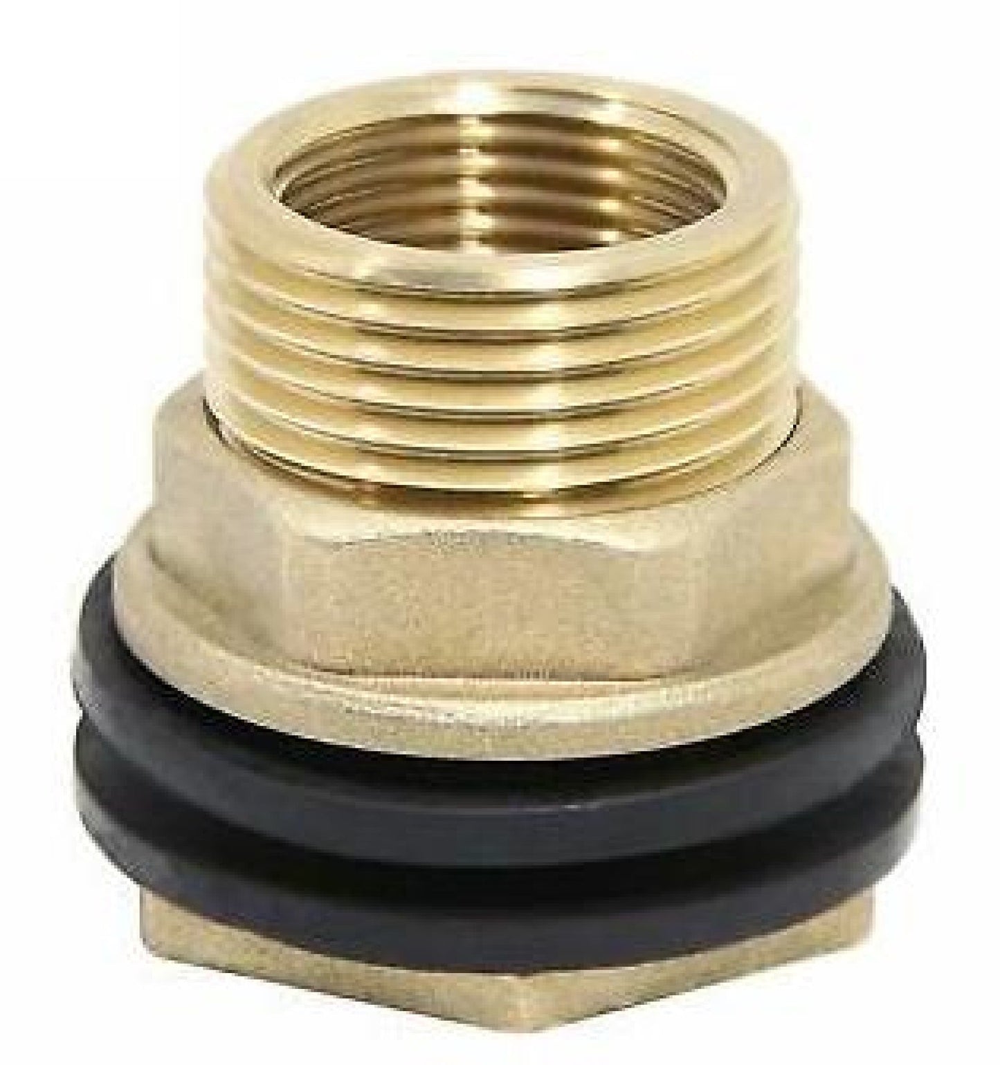 Brass Water Butt Tank Adapter, 1" BSPM to 3/4" BSPF