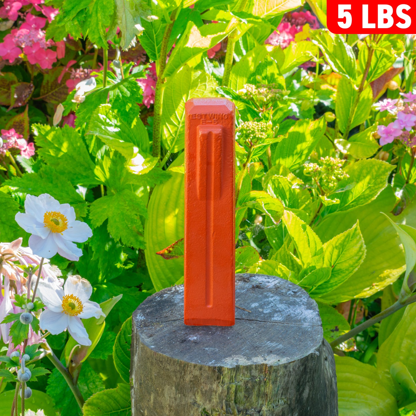 Red 5LBS Wood Log Splitting Spike Wedge