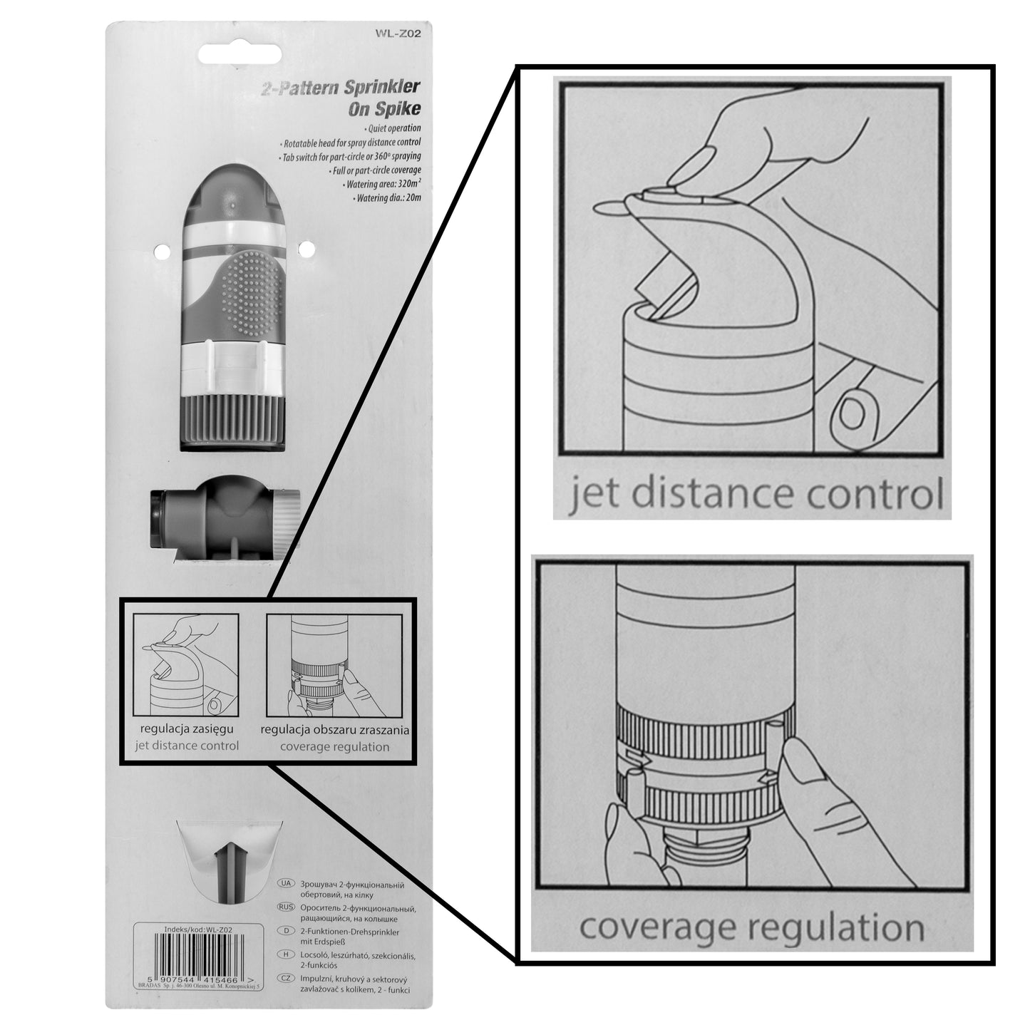 2-Pattern Gear Drive Sprinkler, White line