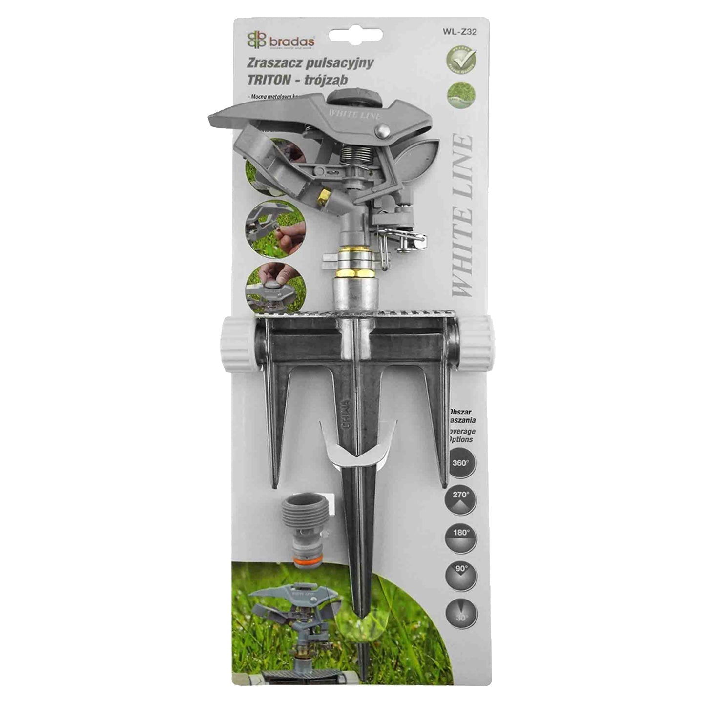 Triton Pulsating Lawn Sprinkler, White line