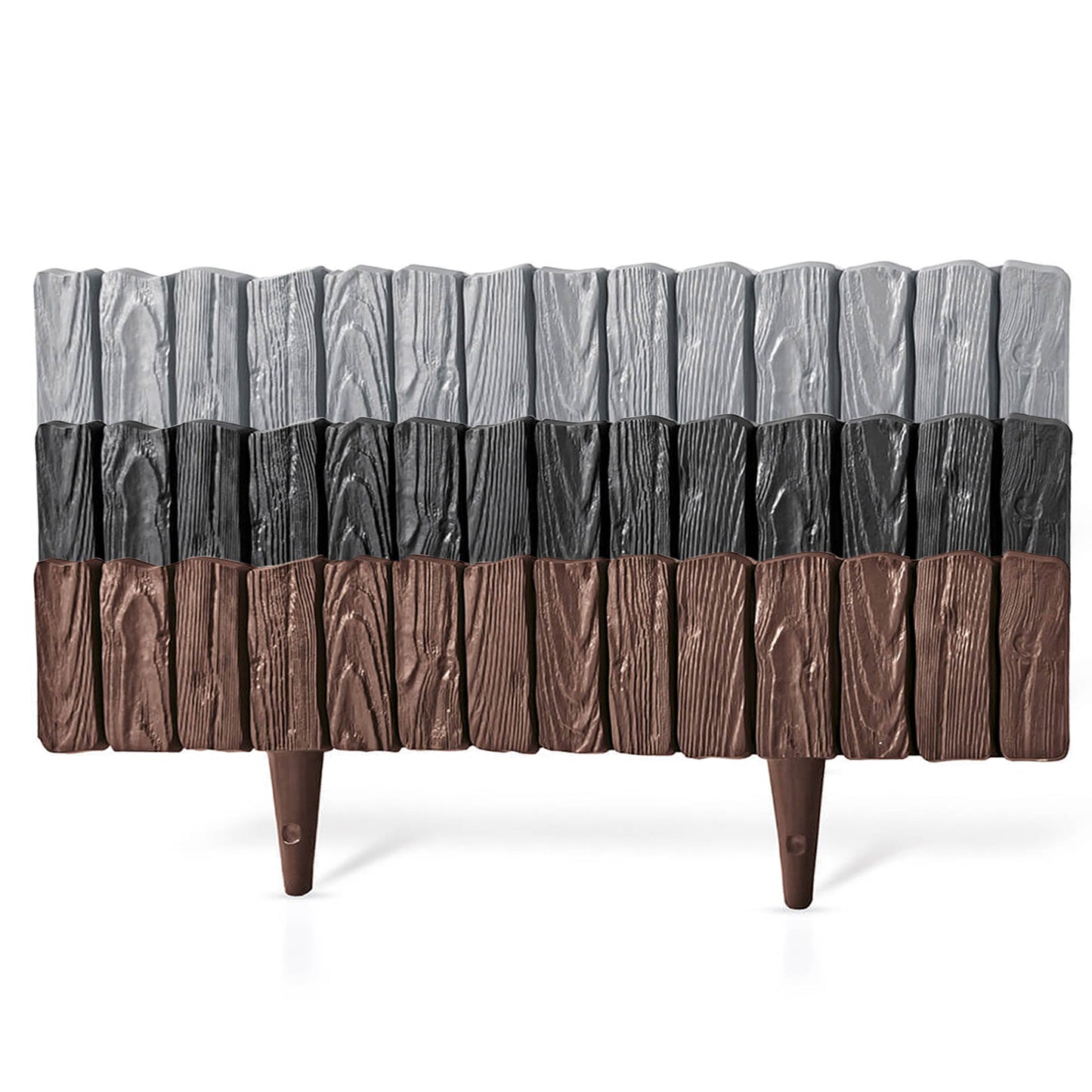 Black Wood Texture Palisade Lawn Edging, 2.32m