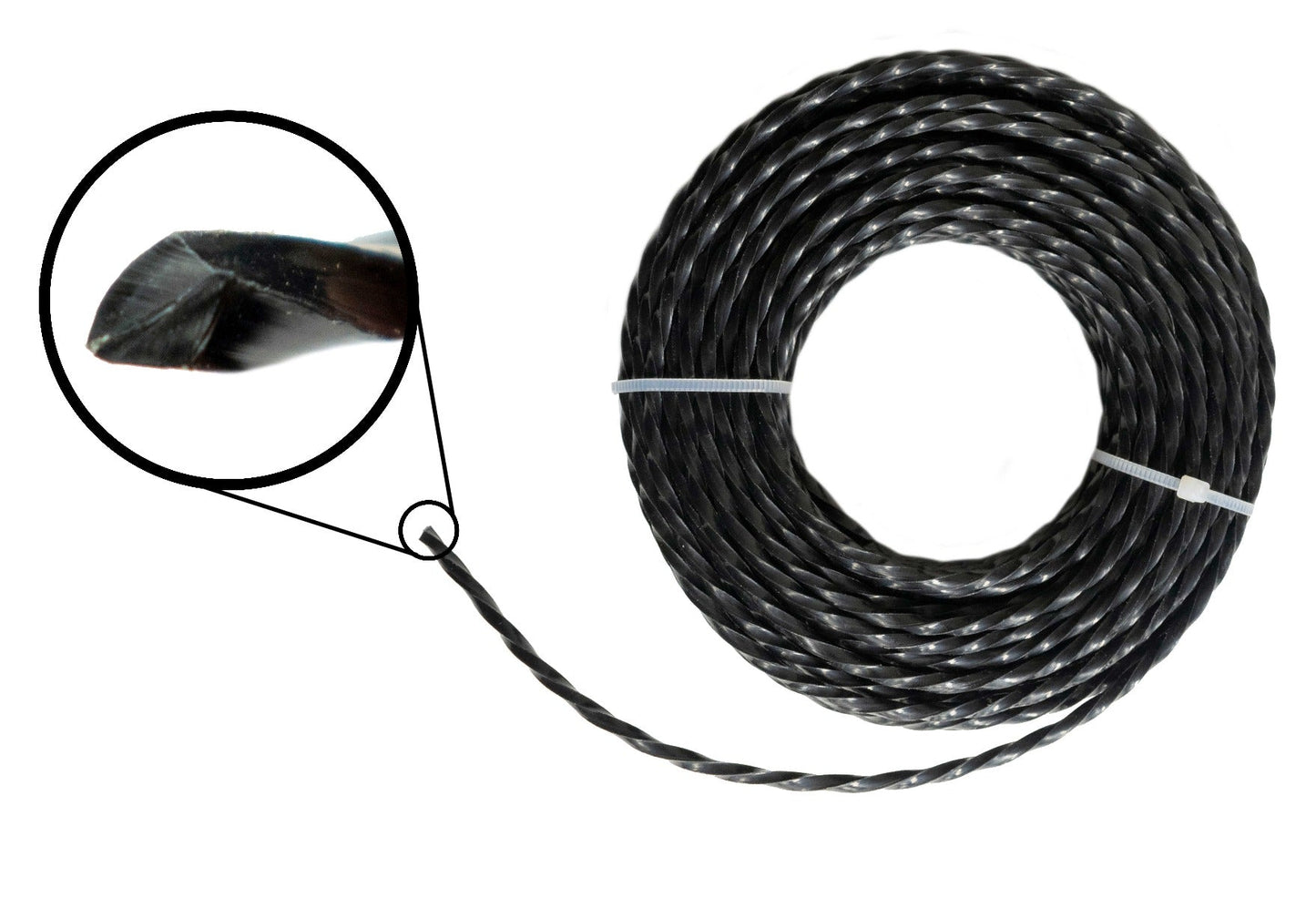 15m Twisted Black Trimmer Line, 3mm