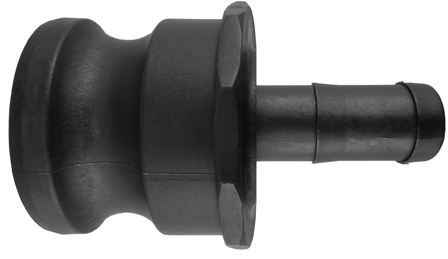 Type E Camlock Pipe Connector, 2" - 1" Barb