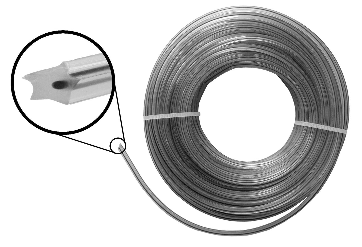 15m Dual Core Twisted Black Star Trimmer Line, 3mm