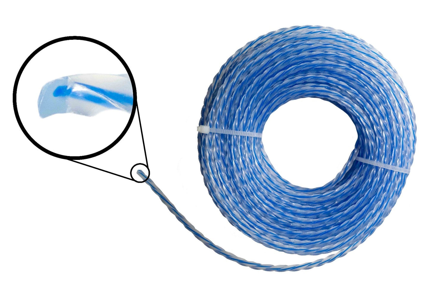 15m Dual Core Twisted Blue Trimmer Line, 2mm