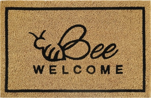 Coir Doormat, 60cm x 40cm - 'Bee Welcome'