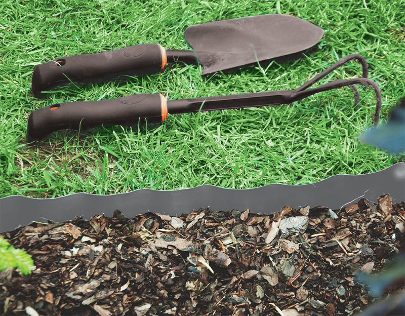 Dark Grey Crinkled Flexible Lawn Edging, 15cm Height