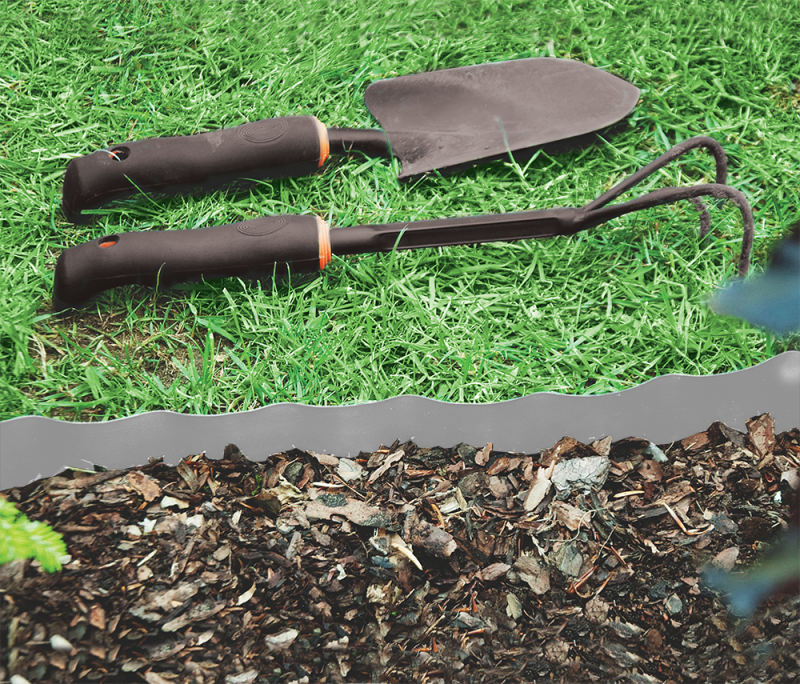Light Grey Crinkled Flexible Lawn Edging, 20cm Height