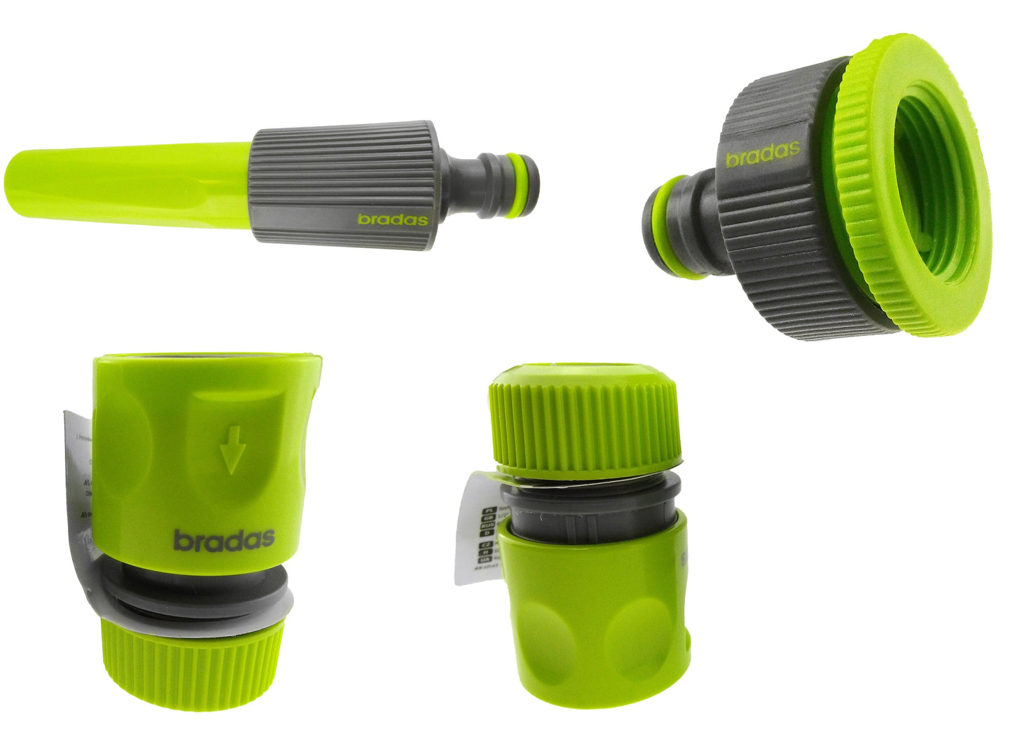 Hose Connectors Set with Nozzle, Lime