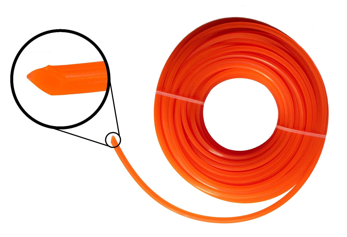 15m Twisted Orange Square Trimmer Line, 2mm