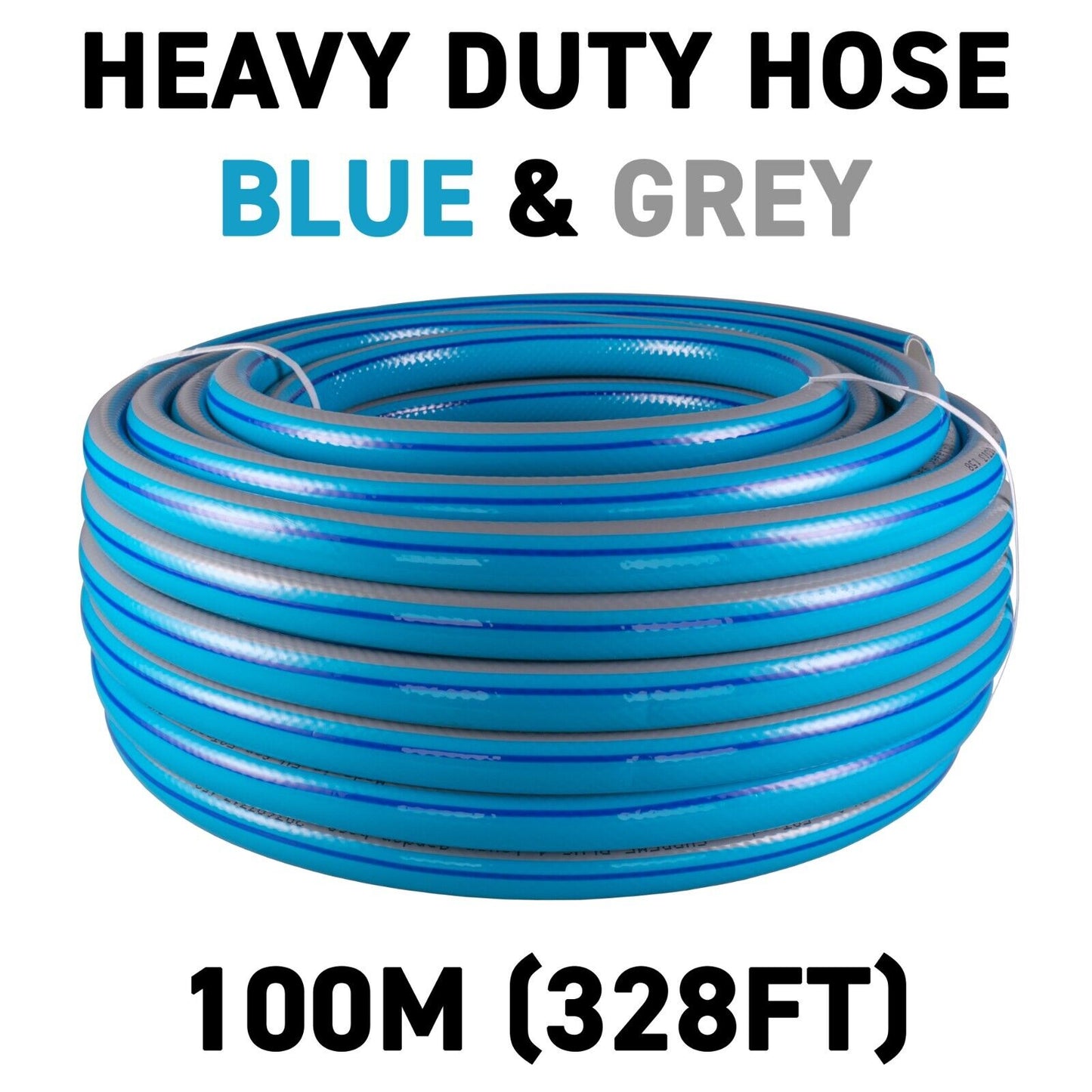 100m Supreme Plus 1/2" Blue Garden Hose Pipe with Connectors