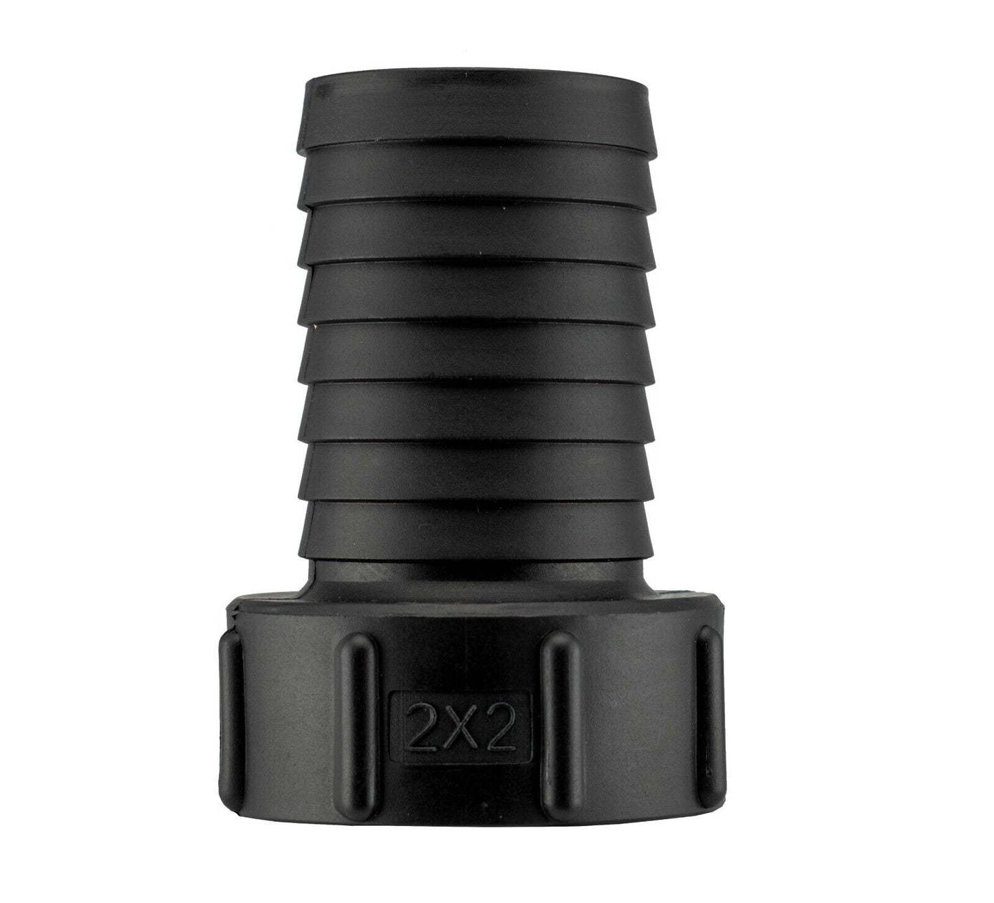 IBC S60X6 Tank Adapter, 60mm Coarse Thread to 2" (50mm) Barbed Hosetail