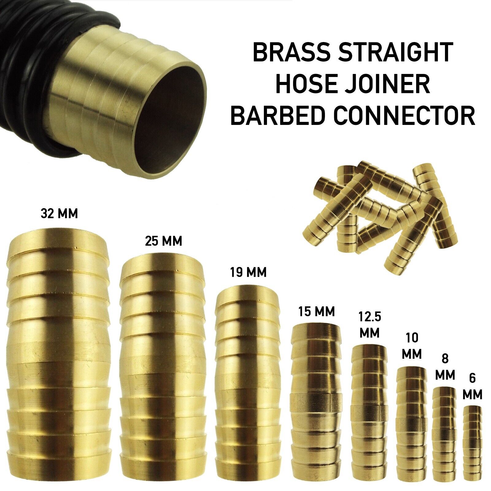 T Joiner Various Piece Fuel Hose Joiner Tee Connector Various Size SOLID BRASS E - Foto 7
