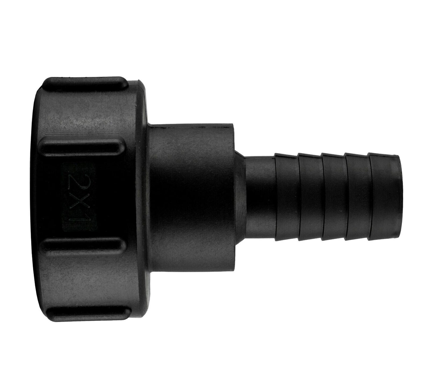 IBC S60X6 Tank Adapter, 60mm Coarse Thread to 1" (25mm) Barbed Hosetail
