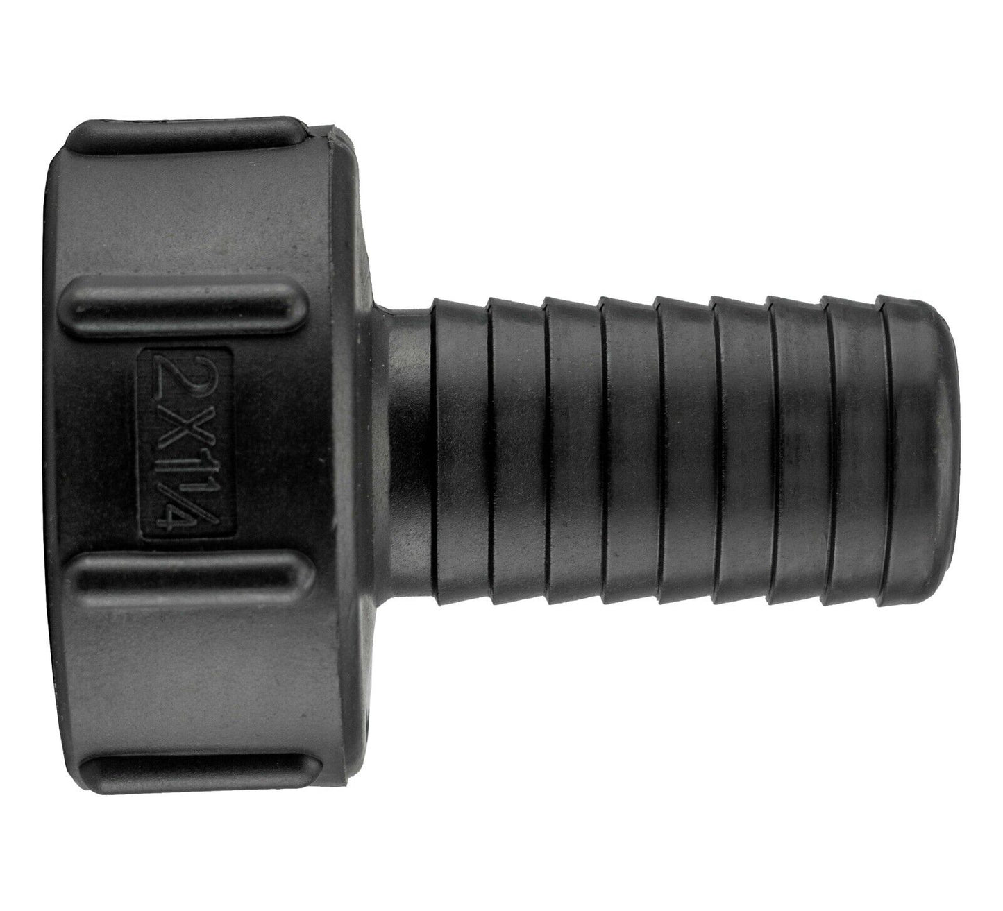 IBC S60X6 Tank Adapter, 60mm Coarse Thread to 1.25" (32mm) Barbed Hosetail