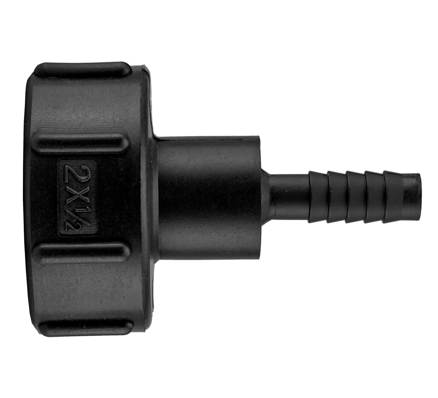 IBC S60X6 Tank Adapter, 60mm Coarse Thread to 1/2" (12.7mm) Barbed Hosetail