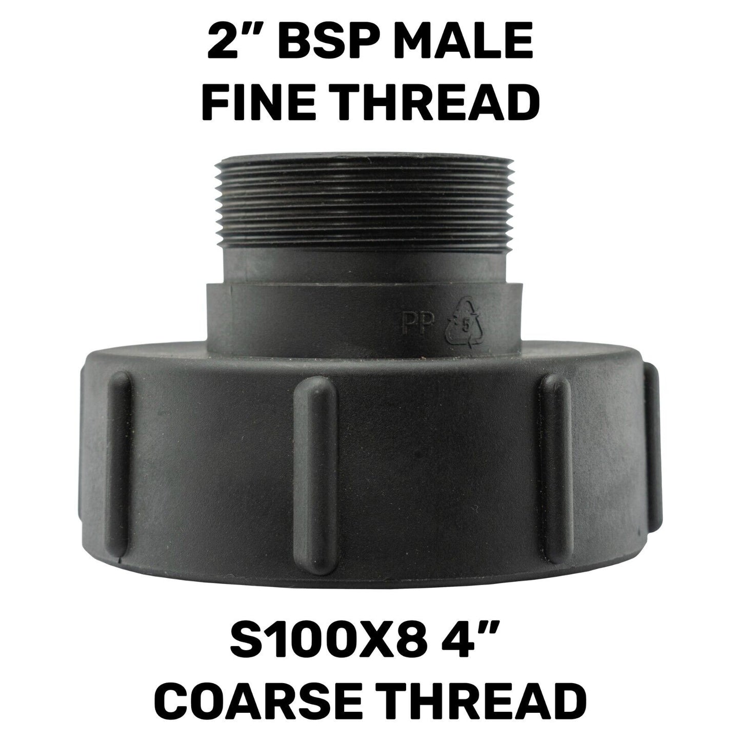 IBC TANK Adapter S100X8 Coarse 4" to 2" BSPM Thread Outlet Water TANK Reducer
