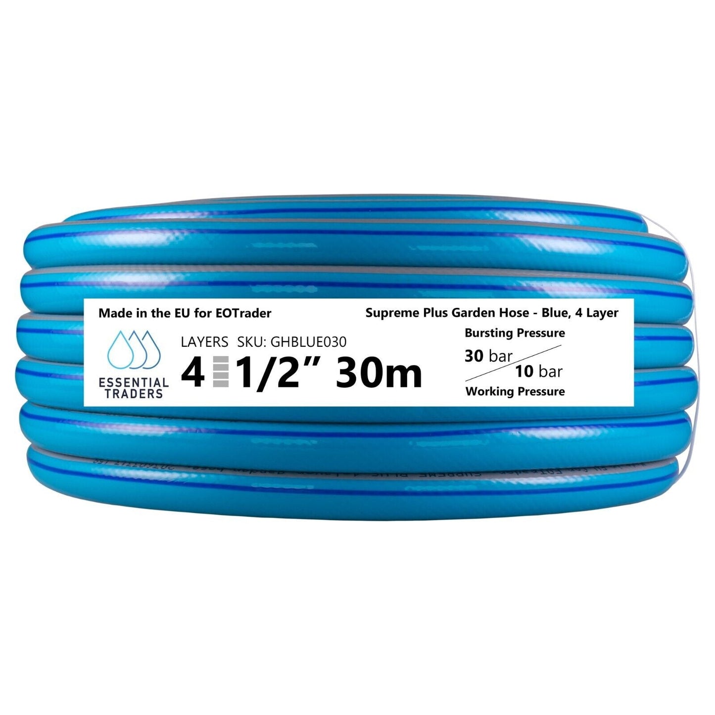 30m Supreme Plus 1/2" Blue Garden Hose Extension Kit