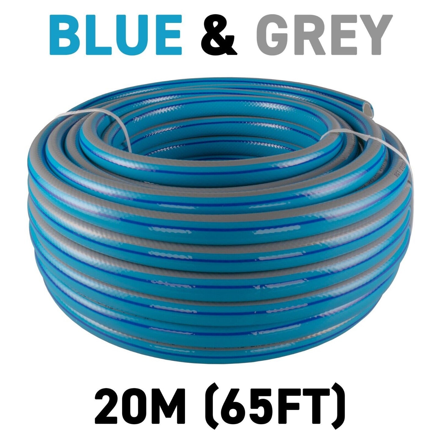 20m Blue Supreme+ 1/2″ Reinforced Garden Hose, 4-Layer