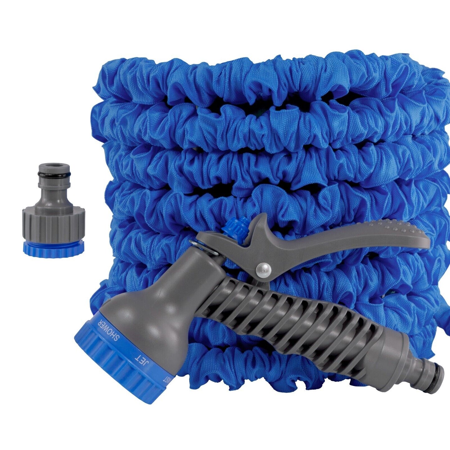 Blue Expandable Pressure Water Hose Set with Sprayer
