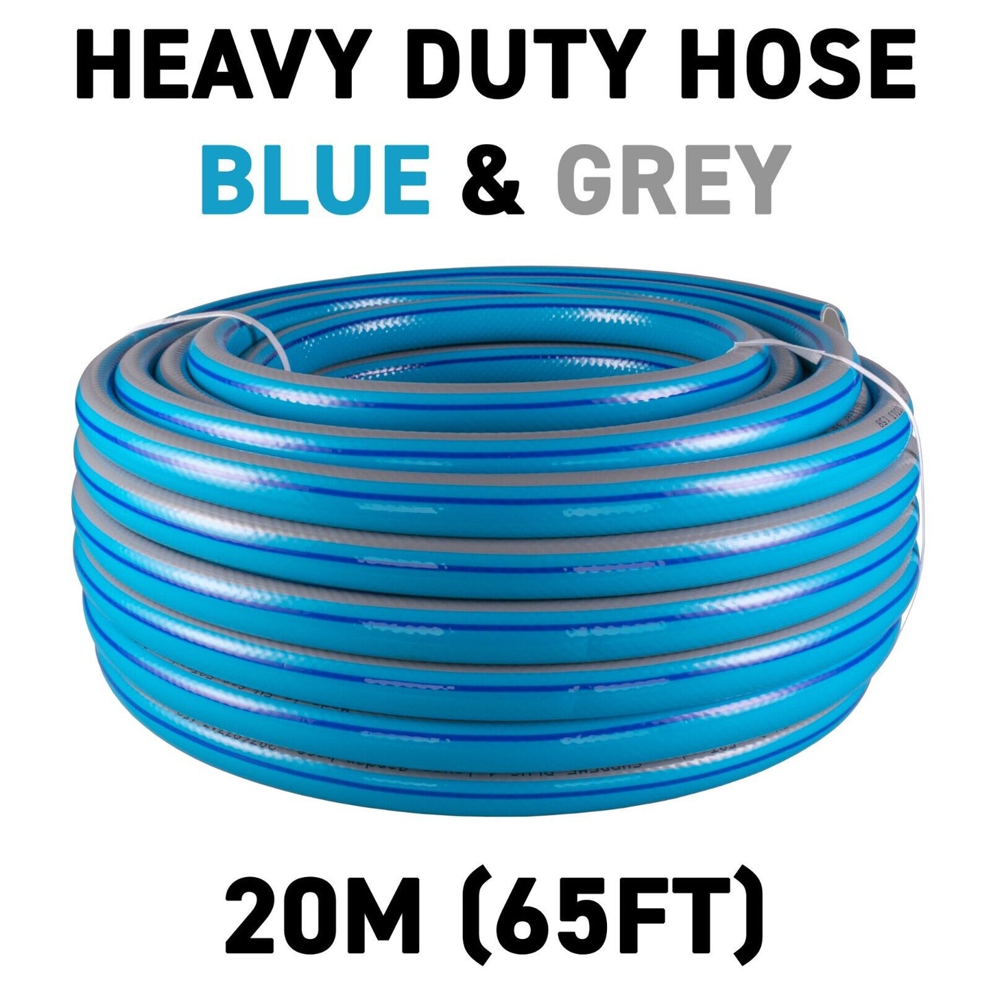 20m Blue Supreme+ 1/2″ Reinforced Garden Hose, 4-Layer
