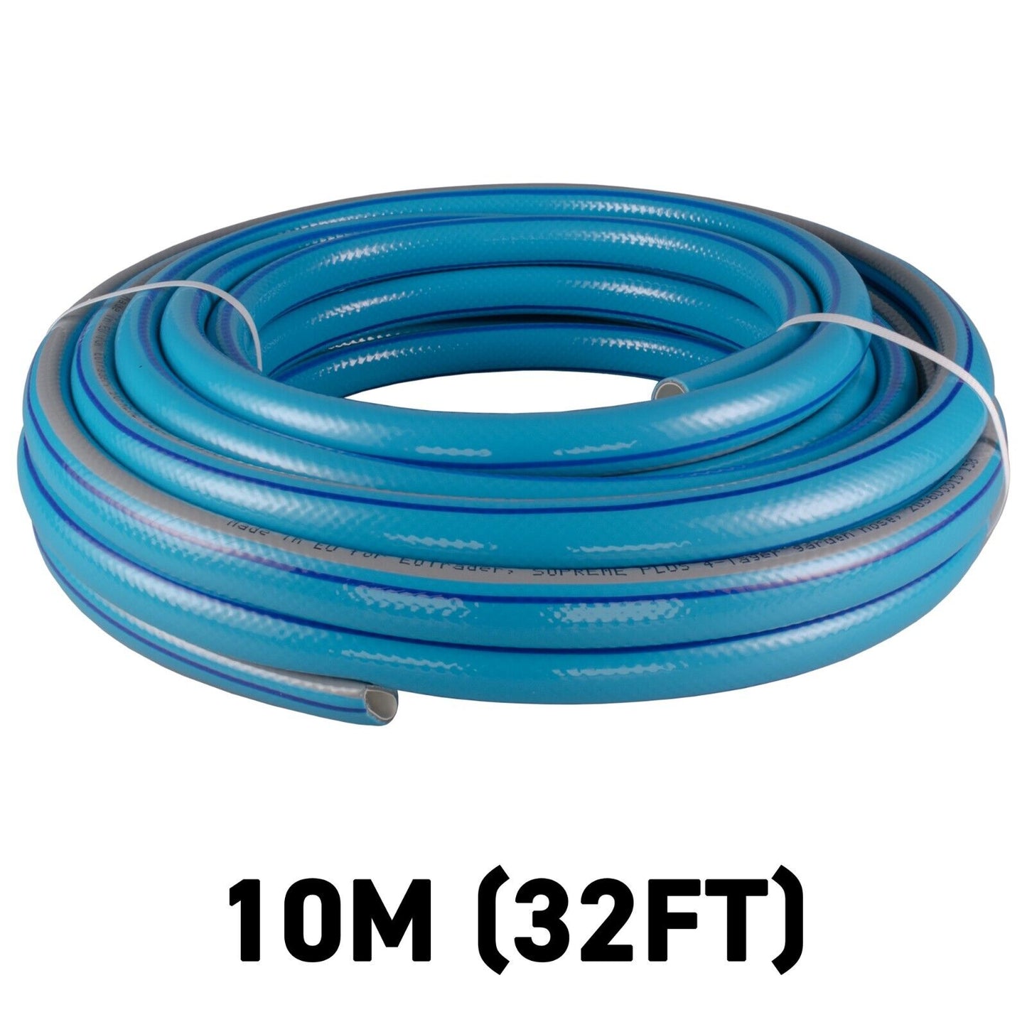 10m Blue Supreme+ 1/2″ Reinforced Garden Hose, 4-Layer