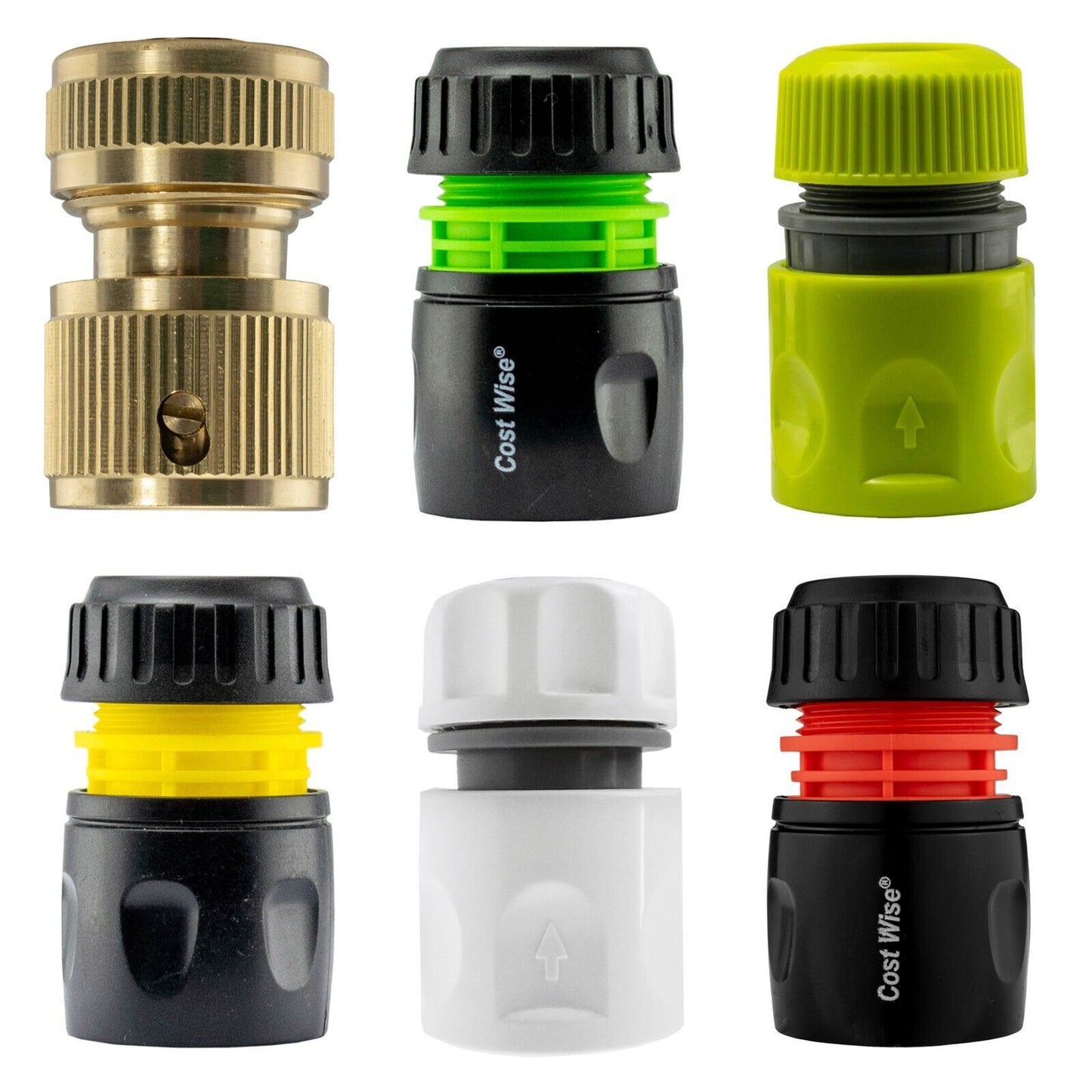 1/2" Garden Hosepipe Quick Release Connectors (2x Pack)