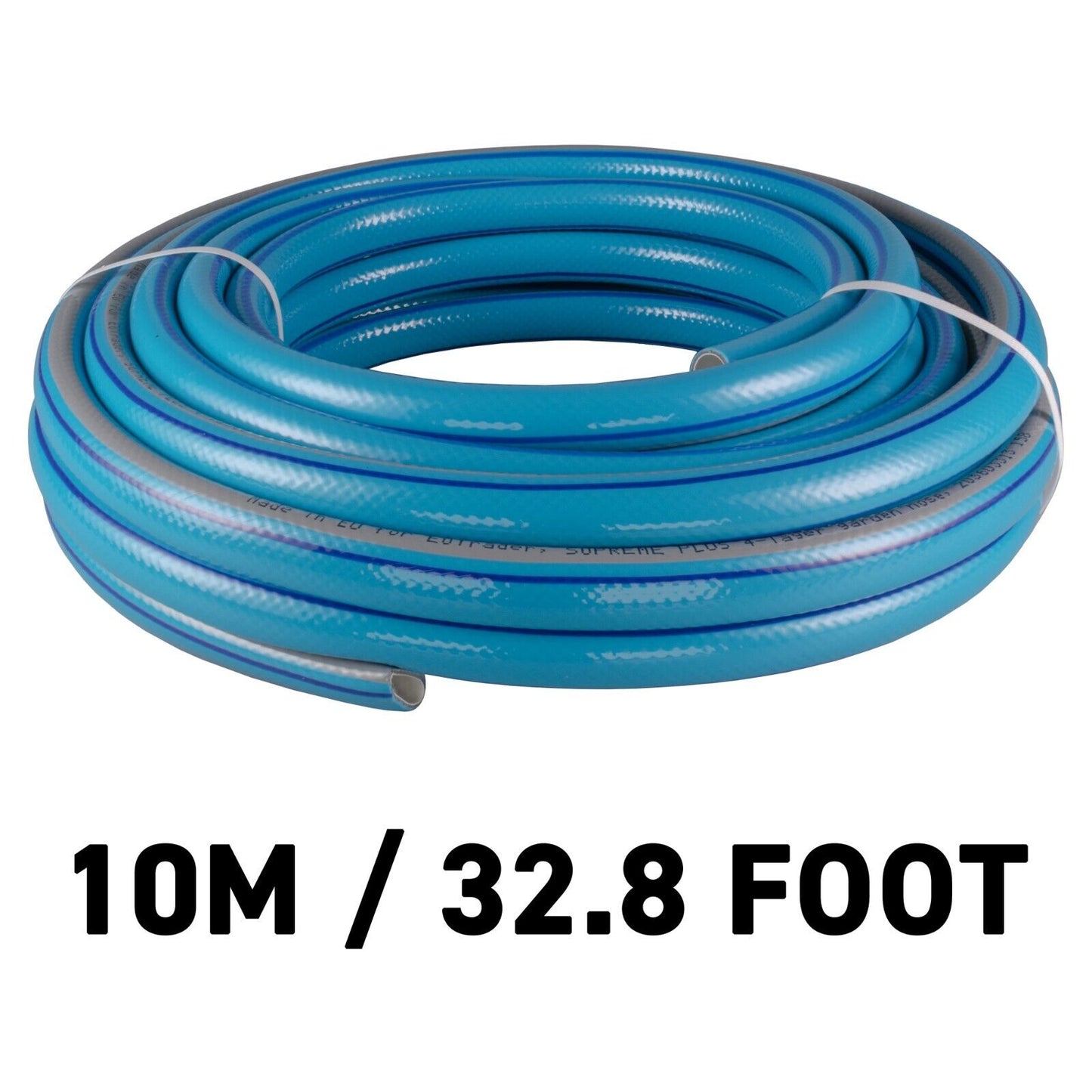 10m Blue Supreme+ 1/2″ Reinforced Garden Hose, 4-Layer