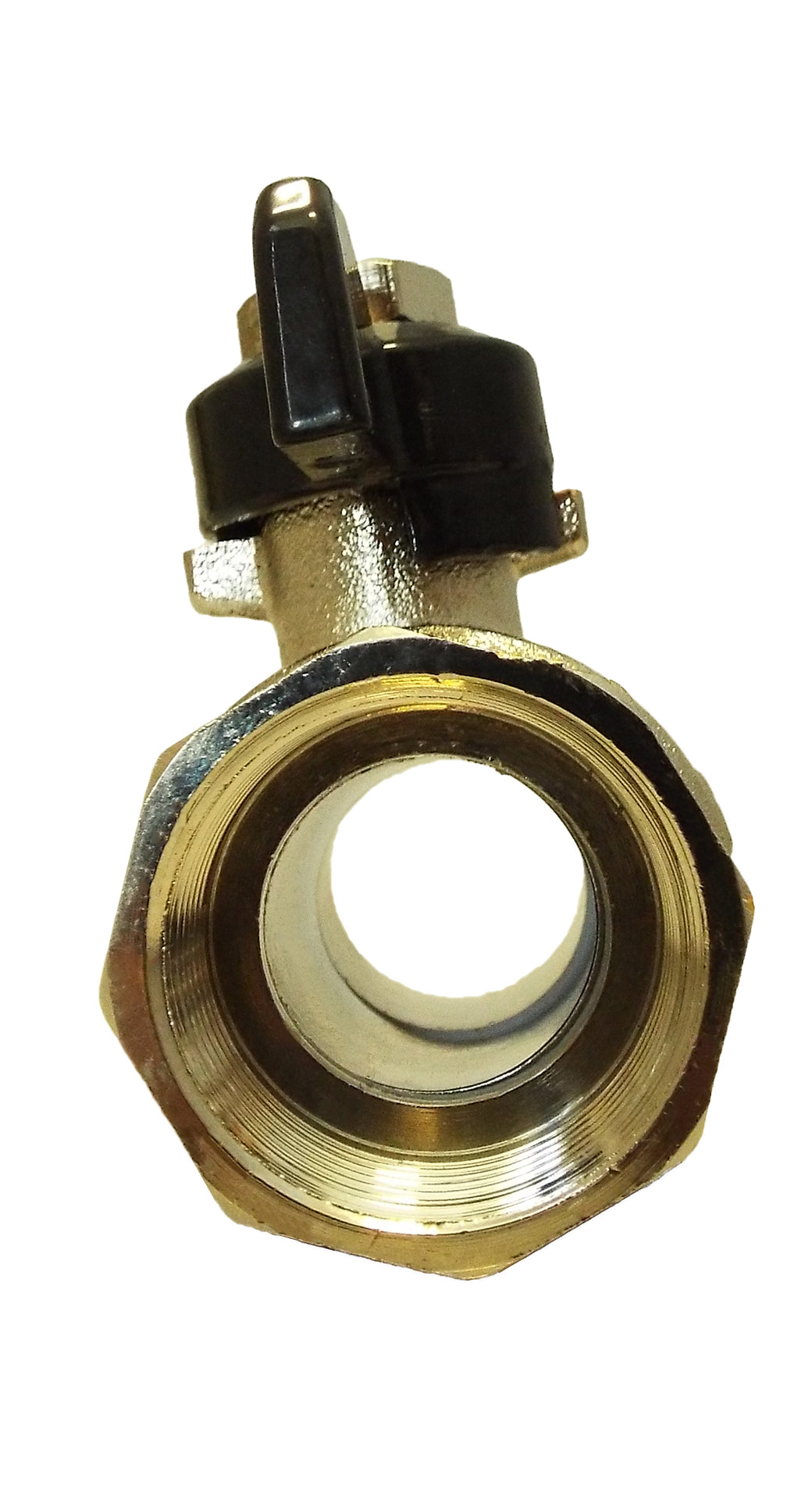 Male to Female Nickel Plated Brass Butterfly Valve, 1/2"