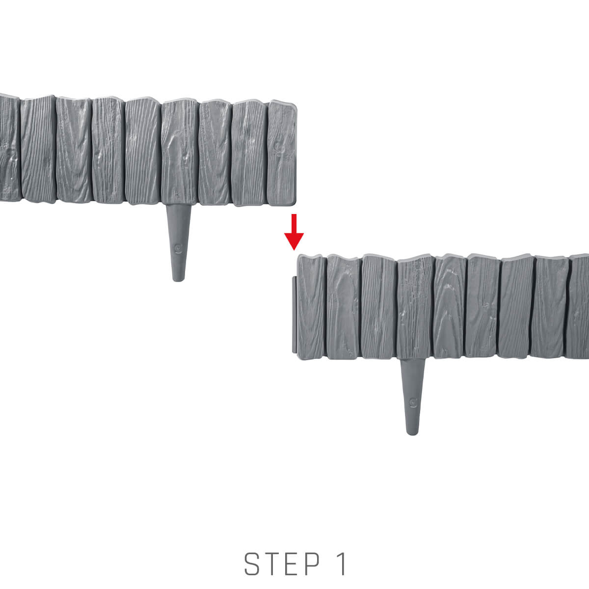 Black Wood Texture Palisade Lawn Edging, 2.32m