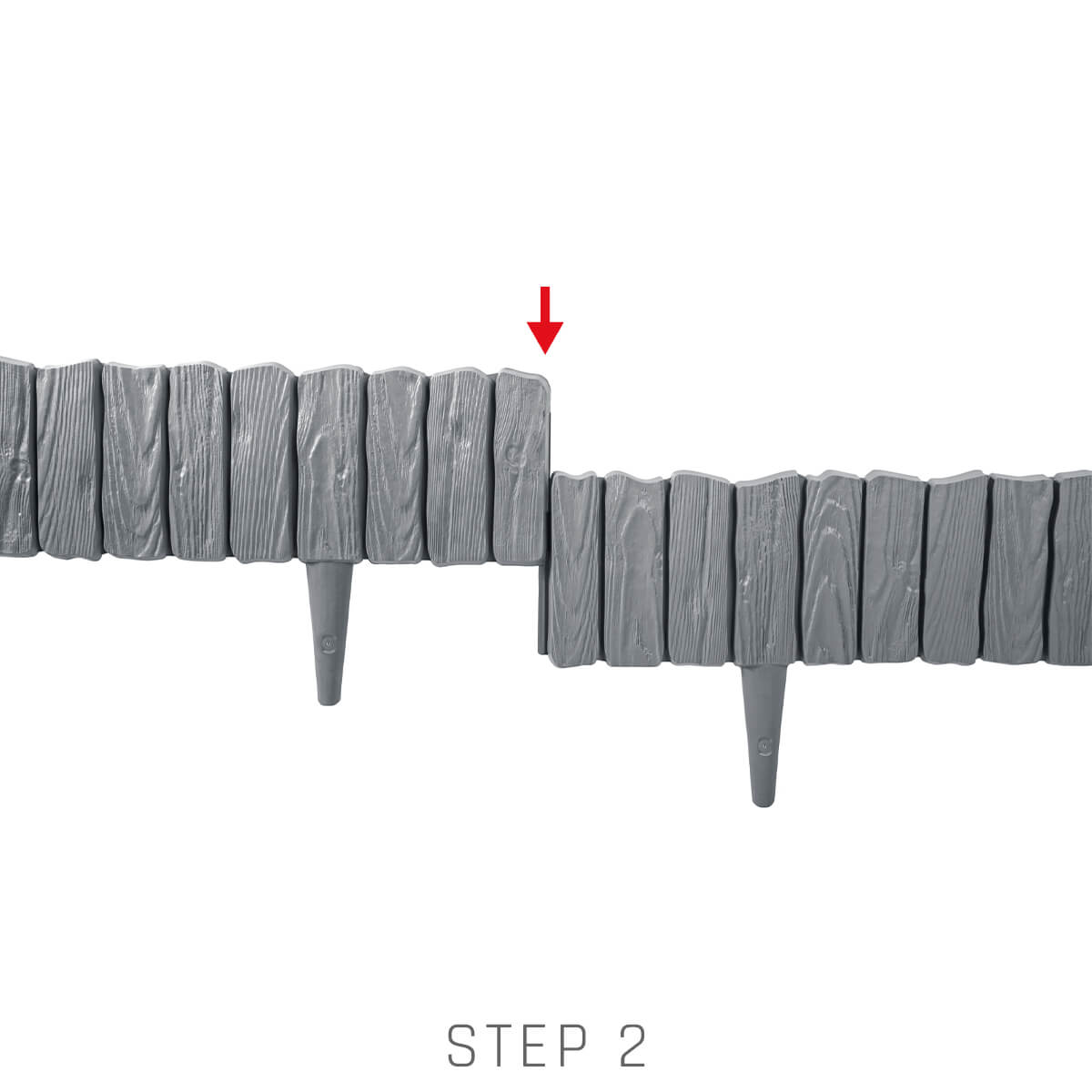 Black Wood Texture Palisade Lawn Edging, 2.32m