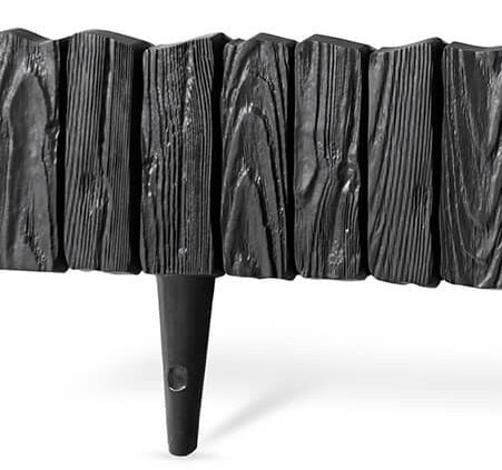Black Wood Texture Palisade Lawn Edging, 2.32m
